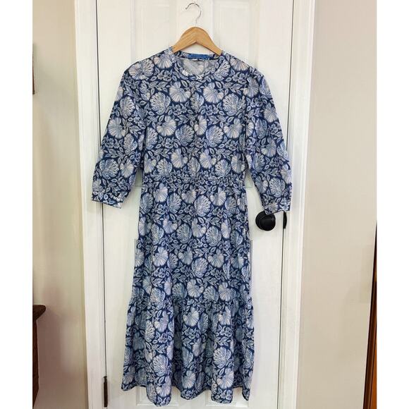 J. McLaughlin Dresses & Skirts - Women’s J. McLaughlin Deco Shell Geo Kailyn Dress In Blue XS